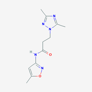 molecular formula C11H15N5O2 B359437 3-(3,5-dimethyl-1H-1,2,4-triazol-1-yl)-N-(5-methyl-3-isoxazolyl)propanamide CAS No. 942033-97-8
