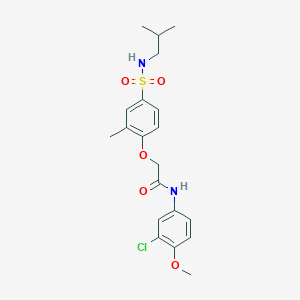 molecular formula C20H25ClN2O5S B3594372 N-(3-chloro-4-methoxyphenyl)-2-[2-methyl-4-(2-methylpropylsulfamoyl)phenoxy]acetamide 