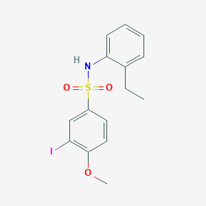 molecular formula C15H16INO3S B3594394 N-(2-ethylphenyl)-3-iodo-4-methoxybenzenesulfonamide 