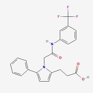 3-[1-(2-oxo-2-{[3-(trifluoromethyl)phenyl]amino}ethyl)-5-phenyl-1H-pyrrol-2-yl]propanoic acid