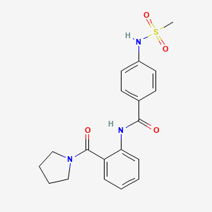 molecular formula C19H21N3O4S B3594409 4-[(methylsulfonyl)amino]-N-[2-(1-pyrrolidinylcarbonyl)phenyl]benzamide 