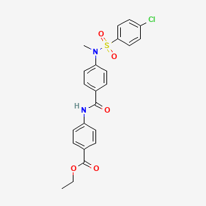 molecular formula C23H21ClN2O5S B3594428 ethyl 4-({4-[[(4-chlorophenyl)sulfonyl](methyl)amino]benzoyl}amino)benzoate 