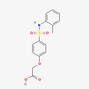 molecular formula C15H15NO5S B3594429 2-[4-[(2-Methylphenyl)sulfamoyl]phenoxy]acetic acid 