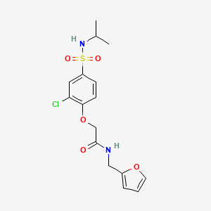 molecular formula C16H19ClN2O5S B3594443 2-[2-chloro-4-(propan-2-ylsulfamoyl)phenoxy]-N-(furan-2-ylmethyl)acetamide 