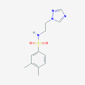 molecular formula C12H16N4O2S B359445 3,4-dimethyl-N-[2-(1H-1,2,4-triazol-1-yl)ethyl]benzenesulfonamide CAS No. 942033-86-5
