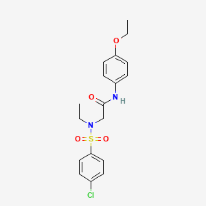 molecular formula C18H21ClN2O4S B3594451 N~2~-[(4-chlorophenyl)sulfonyl]-N-(4-ethoxyphenyl)-N~2~-ethylglycinamide 