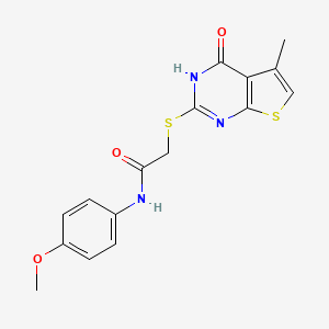 N-(4-methoxyphenyl)-2-[(5-methyl-4-oxo-3,4-dihydrothieno[2,3-d]pyrimidin-2-yl)sulfanyl]acetamide