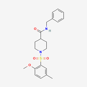 N-benzyl-1-(2-methoxy-5-methylphenyl)sulfonylpiperidine-4-carboxamide