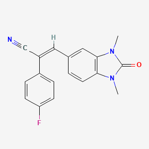 molecular formula C18H14FN3O B3594478 3-(1,3-dimethyl-2-oxo-2,3-dihydro-1H-benzimidazol-5-yl)-2-(4-fluorophenyl)acrylonitrile 