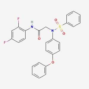 molecular formula C26H20F2N2O4S B3594486 N~1~-(2,4-difluorophenyl)-N~2~-(4-phenoxyphenyl)-N~2~-(phenylsulfonyl)glycinamide 