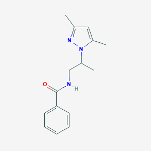 molecular formula C15H19N3O B359449 N-(2-(3,5-dimethyl-1H-pyrazol-1-yl)propyl)benzamide CAS No. 890604-24-7