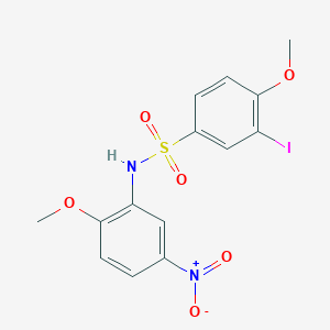 molecular formula C14H13IN2O6S B3594493 3-iodo-4-methoxy-N-(2-methoxy-5-nitrophenyl)benzenesulfonamide 