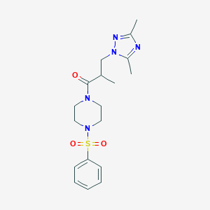 1-[3-(3,5-dimethyl-1H-1,2,4-triazol-1-yl)-2-methylpropanoyl]-4-(phenylsulfonyl)piperazine