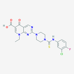 2-{4-[(3-CHLORO-4-FLUOROANILINO)CARBOTHIOYL]PIPERAZINO}-8-ETHYL-5-OXO-5,8-DIHYDROPYRIDO[2,3-D]PYRIMIDINE-6-CARBOXYLIC ACID