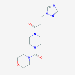 molecular formula C14H22N6O3 B359466 4-({4-[3-(1H-1,2,4-triazol-1-yl)propanoyl]-1-piperazinyl}carbonyl)morpholine CAS No. 941912-58-9