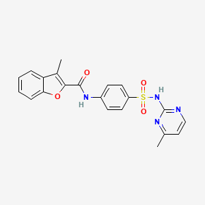 molecular formula C21H18N4O4S B3594681 3-methyl-N-(4-{[(4-methyl-2-pyrimidinyl)amino]sulfonyl}phenyl)-1-benzofuran-2-carboxamide 