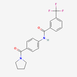 molecular formula C19H17F3N2O2 B3594703 N-[4-(pyrrolidine-1-carbonyl)phenyl]-3-(trifluoromethyl)benzamide 