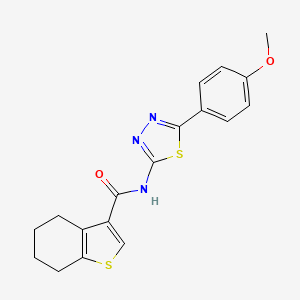 molecular formula C18H17N3O2S2 B3594717 N-[5-(4-methoxyphenyl)-1,3,4-thiadiazol-2-yl]-4,5,6,7-tetrahydro-1-benzothiophene-3-carboxamide 