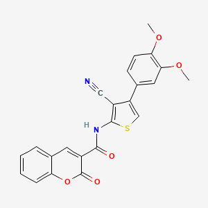 molecular formula C23H16N2O5S B3594734 N-[3-cyano-4-(3,4-dimethoxyphenyl)thiophen-2-yl]-2-oxo-2H-chromene-3-carboxamide 