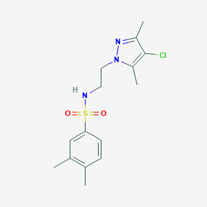 molecular formula C15H20ClN3O2S B359478 N-(2-(4-chloro-3,5-dimethyl-1H-pyrazol-1-yl)ethyl)-3,4-dimethylbenzenesulfonamide CAS No. 1014072-54-8