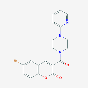 molecular formula C19H16BrN3O3 B3594790 6-BROMO-3-[4-(PYRIDIN-2-YL)PIPERAZINE-1-CARBONYL]-2H-CHROMEN-2-ONE 