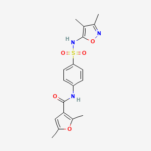 molecular formula C18H19N3O5S B3594804 N-{4-[(3,4-DIMETHYL-5-ISOXAZOLYL)SULFAMOYL]PHENYL}-2,5-DIMETHYL-3-FURAMIDE 