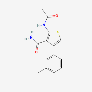 molecular formula C15H16N2O2S B3594815 2-(acetylamino)-4-(3,4-dimethylphenyl)-3-thiophenecarboxamide 