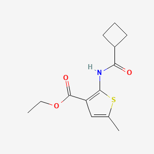 molecular formula C13H17NO3S B3594828 ethyl 2-[(cyclobutylcarbonyl)amino]-5-methyl-3-thiophenecarboxylate 