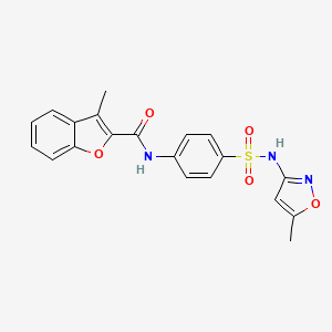 molecular formula C20H17N3O5S B3594865 3-methyl-N-(4-{[(5-methyl-3-isoxazolyl)amino]sulfonyl}phenyl)-1-benzofuran-2-carboxamide 