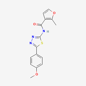 molecular formula C15H13N3O3S B3594886 N-[5-(4-methoxyphenyl)-1,3,4-thiadiazol-2-yl]-2-methylfuran-3-carboxamide 