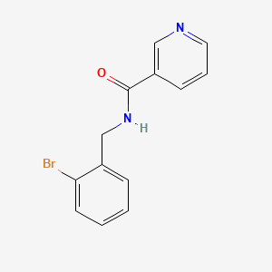 molecular formula C13H11BrN2O B3594889 N-[(2-bromophenyl)methyl]pyridine-3-carboxamide 