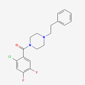 molecular formula C19H19ClF2N2O B3594904 (2-CHLORO-4,5-DIFLUOROPHENYL)(4-PHENETHYLPIPERAZINO)METHANONE 