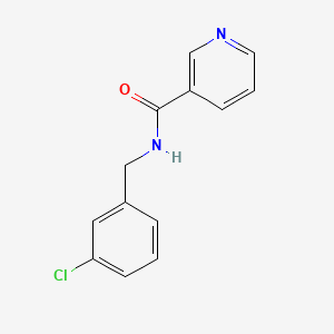 molecular formula C13H11ClN2O B3594937 N-[(3-chlorophenyl)methyl]pyridine-3-carboxamide 