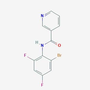 molecular formula C12H7BrF2N2O B3594955 N-(2-bromo-4,6-difluorophenyl)nicotinamide 