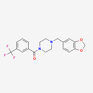 [4-(1,3-Benzodioxol-5-ylmethyl)piperazin-1-yl][3-(trifluoromethyl)phenyl]methanone