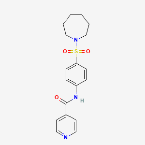 molecular formula C18H21N3O3S B3595007 N-[4-(azepan-1-ylsulfonyl)phenyl]pyridine-4-carboxamide 