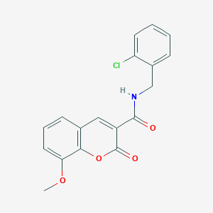 molecular formula C18H14ClNO4 B3595033 N-(2-chlorobenzyl)-8-methoxy-2-oxo-2H-chromene-3-carboxamide 