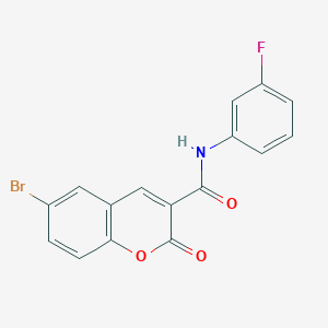 6-bromo-N-(3-fluorophenyl)-2-oxochromene-3-carboxamide