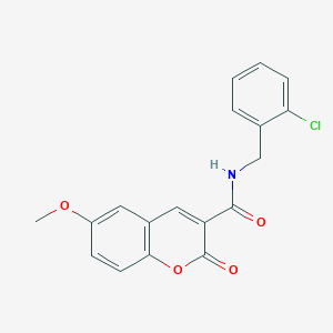 molecular formula C18H14ClNO4 B3595062 N-[(2-chlorophenyl)methyl]-6-methoxy-2-oxo-2H-chromene-3-carboxamide 