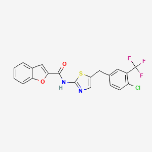 N-{5-[4-chloro-3-(trifluoromethyl)benzyl]-1,3-thiazol-2-yl}-1-benzofuran-2-carboxamide