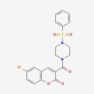 6-BROMO-3-{[4-(PHENYLSULFONYL)PIPERAZINO]CARBONYL}-2H-CHROMEN-2-ONE