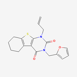 molecular formula C18H18N2O3S B3595092 3-(Furan-2-ylmethyl)-1-prop-2-enyl-5,6,7,8-tetrahydro-[1]benzothiolo[2,3-d]pyrimidine-2,4-dione 