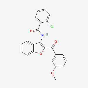 2-chloro-N-[2-(3-methoxybenzoyl)-1-benzofuran-3-yl]benzamide