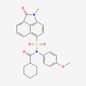 molecular formula C26H26N2O5S B3595110 N-(4-methoxyphenyl)-N-[(1-methyl-2-oxo-1,2-dihydrobenzo[cd]indol-6-yl)sulfonyl]cyclohexanecarboxamide 