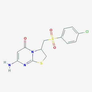 7-amino-3-{[(4-chlorophenyl)sulfonyl]methyl}-2,3-dihydro-5H-[1,3]thiazolo[3,2-a]pyrimidin-5-one