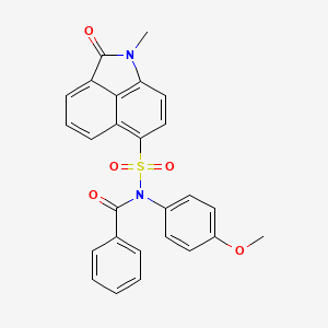 molecular formula C26H20N2O5S B3595124 N-(4-methoxyphenyl)-N-[(1-methyl-2-oxo-1,2-dihydrobenzo[cd]indol-6-yl)sulfonyl]benzamide 