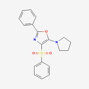 4-(Benzenesulfonyl)-2-phenyl-5-pyrrolidin-1-yl-1,3-oxazole