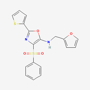 4-(benzenesulfonyl)-N-[(furan-2-yl)methyl]-2-(thiophen-2-yl)-1,3-oxazol-5-amine