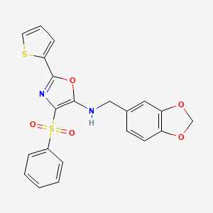 N-(1,3-benzodioxol-5-ylmethyl)-4-(phenylsulfonyl)-2-(2-thienyl)-1,3-oxazol-5-amine