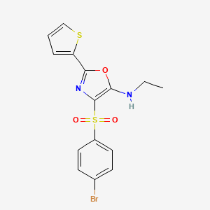 4-[(4-bromophenyl)sulfonyl]-N-ethyl-2-(2-thienyl)-1,3-oxazol-5-amine